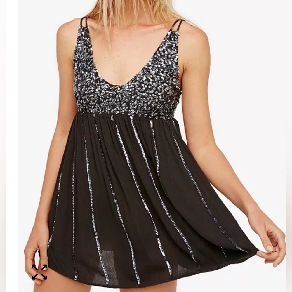 Free People Glitter Girl Mini Slip Dress
